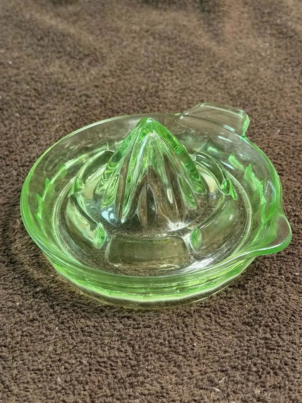 Vintage Uranium Depression Glass Creamer and Juicer Set